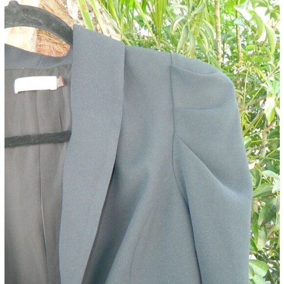 Ramy Brook Blazer Size 4 Black Puff Sleeve Fully Lined‎ Long Line Blazer - Picture 12 of 16